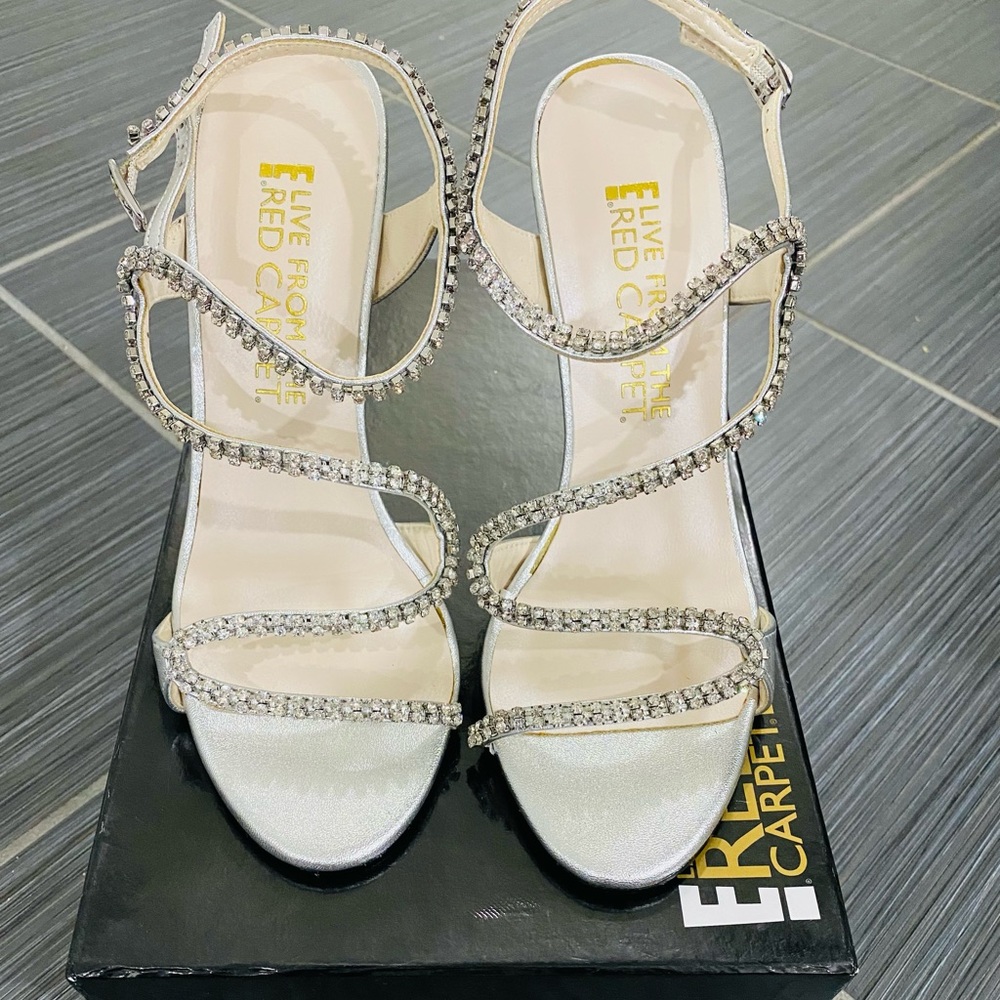 Silver Rhinestone Shoes formal weddding